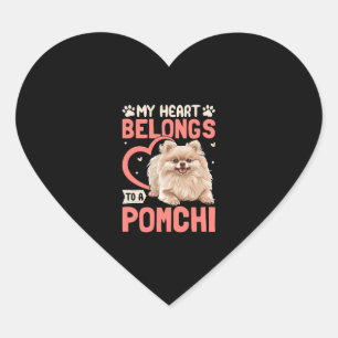 My Heart Belongs To A Pomchi Sticker