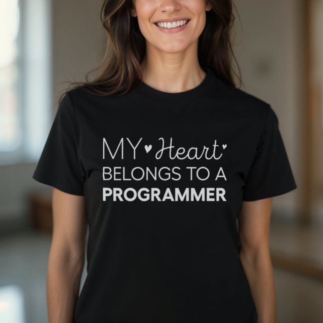 My Heart Belongs To A Programmer Cute Programmer W T-Shirt (Creator Uploaded)