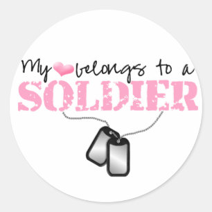My Heart Belongs To A Soldier Classic Round Sticker