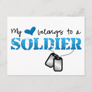 My Heart Belongs To A Soldier Postcard