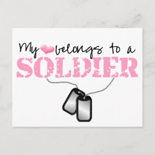 My Heart Belongs To A Soldier Postcard