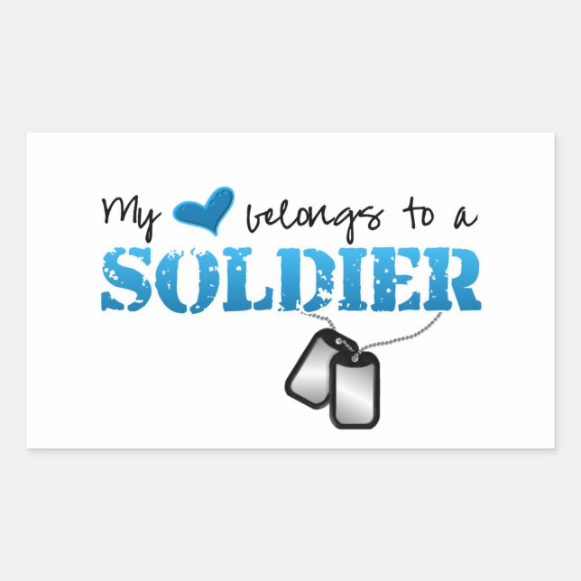 My Heart Belongs To A Soldier Sticker (Front)