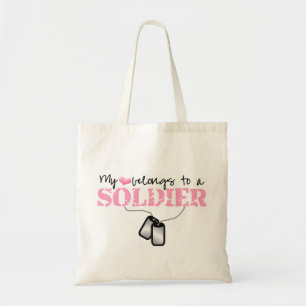 My Heart Belongs To A Soldier Tote Bag