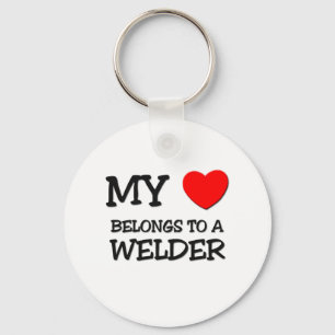 My Heart Belongs To A WELDER Keychain