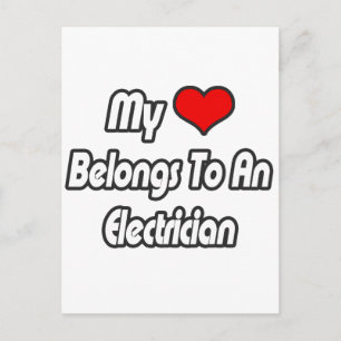 My Heart Belongs To An Electrician Postcard
