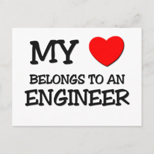 My Heart Belongs To An ENGINEER Postcard