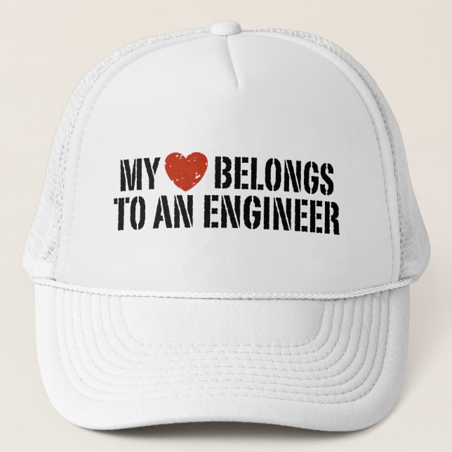 My Heart Belongs To an Engineer Trucker Hat (Front)