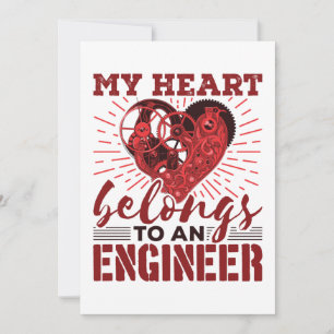 My Heart Belongs to An Engineer Wife Girlfriend Holiday Card
