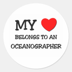 My Heart Belongs To An OCEANOGRAPHER Classic Round Sticker