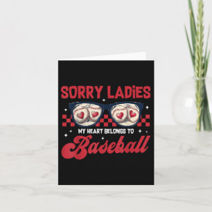 My Heart Belongs To Baseball Lovers Valentines Day Card