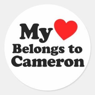 My Heart Belongs to Cameron Classic Round Sticker
