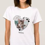 My Heart Belongs To Cat Lover Pet Photo T-Shirt<br><div class="desc">Carry your best friend with you everywhere you go with this custom pet photo cat lover shirt ! A must have for every cat lover, cat mom and cat dad ! A fun twist on I Love My Cat, this shirt quote "My Heart Belongs To" ... Personalize wth your cat's...</div>