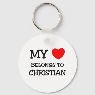 My Heart Belongs to Christian Keychain