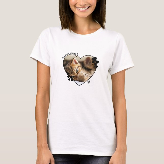 My heart belongs to customized cat T-Shirt (Front)