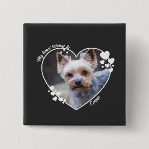 My heart belongs to customized dog T-Shirt 2 Inch Square Button
