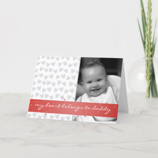 my heart belongs to daddy hearts with red ribbon card