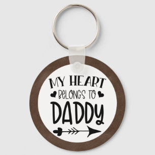 My Heart Belongs to Daddy Personalized Photo Keychain
