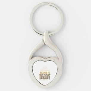 My Heart Belongs to Daddy Vintage Typography Shirt Keychain