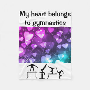 My Heart Belongs to Gymnastics Fleece Blanket