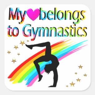 MY HEART BELONGS TO GYMNASTICS STICKERS