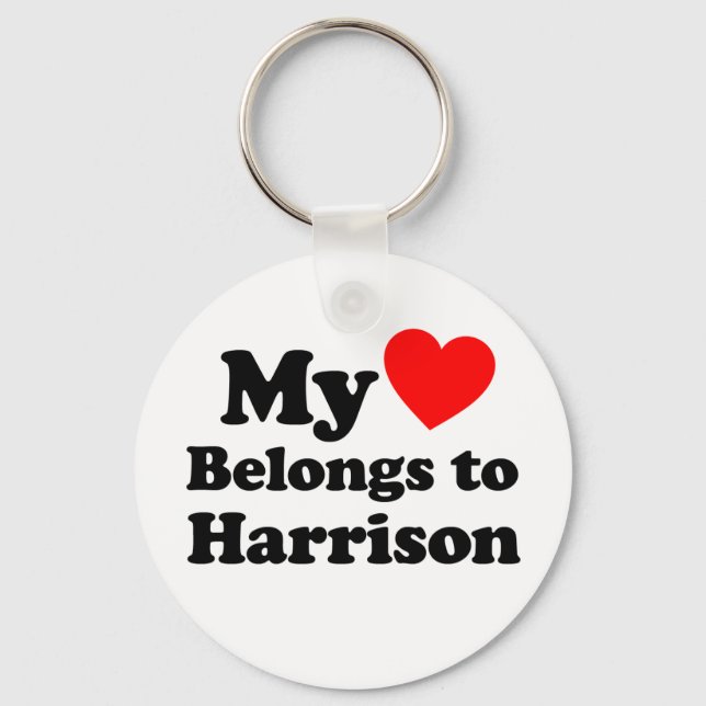 My Heart Belongs to Harrison Keychain (Front)