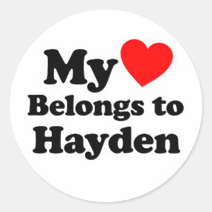 My Heart Belongs to Hayden Classic Round Sticker
