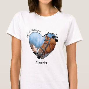 My Heart Belongs To Horse Lover Photo T-Shirt