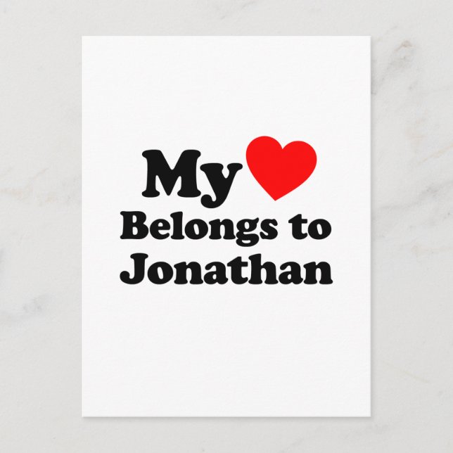 My Heart Belongs to Jonathan Postcard (Front)