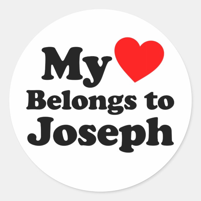My Heart Belongs to Joseph Classic Round Sticker (Front)