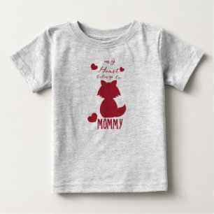My Heart Belongs to Mommy Valentines Day Baby T-Shirt