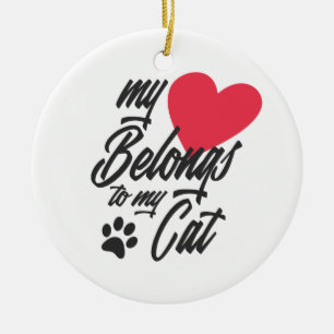 My Heart Belongs to My Cat Valentine   Ornament