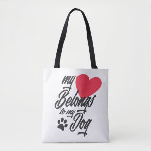 My Heart Belongs to My Dog Valentine   Tote Bag