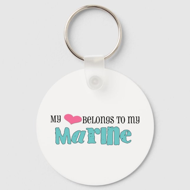My heart belongs to my marine keychain (Front)