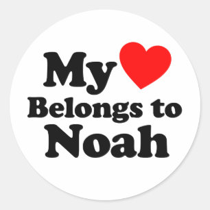 My Heart Belongs to Noah Classic Round Sticker