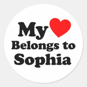 My Heart Belongs to Sophia Classic Round Sticker