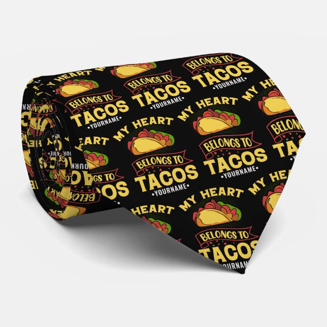 My Heart Belongs To Tacos Tie (Rolled)