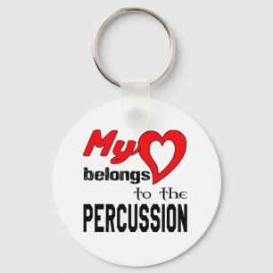 My heart belongs to the Percussion. Keychain