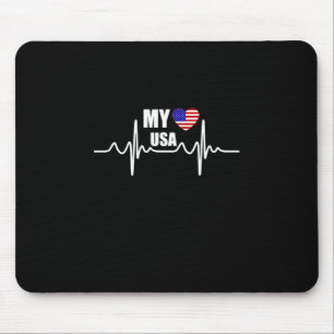 My Heart Belongs To The USA July 4th Mouse Pad