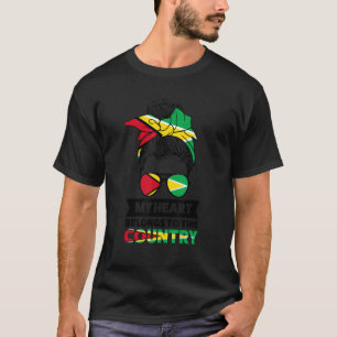 My Heart Belongs To This Country Guyana Guyanese F T-Shirt