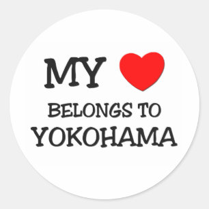 My heart belongs to YOKOHAMA Classic Round Sticker