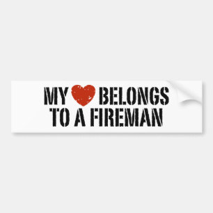 My Heart Fireman Bumper Sticker