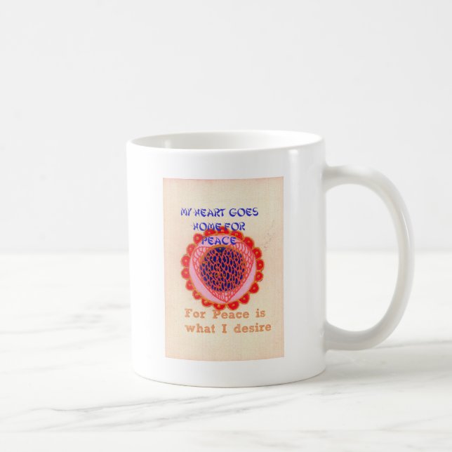 "My Heart Goes Home for Peace" Art Print Coffee Mug (Right)