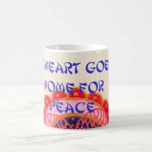 "My Heart Goes Home for Peace" Art Print Coffee Mug