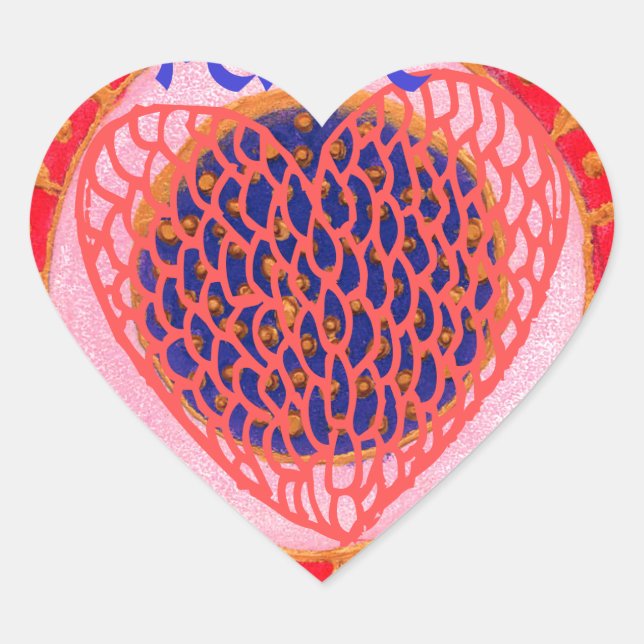 "My Heart Goes Home for Peace" Art Print Heart Sticker (Front)