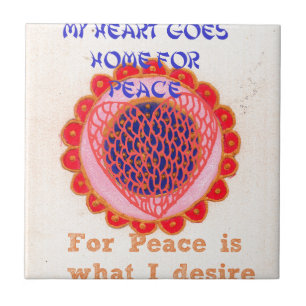 "My Heart Goes Home for Peace" Art Print Tile