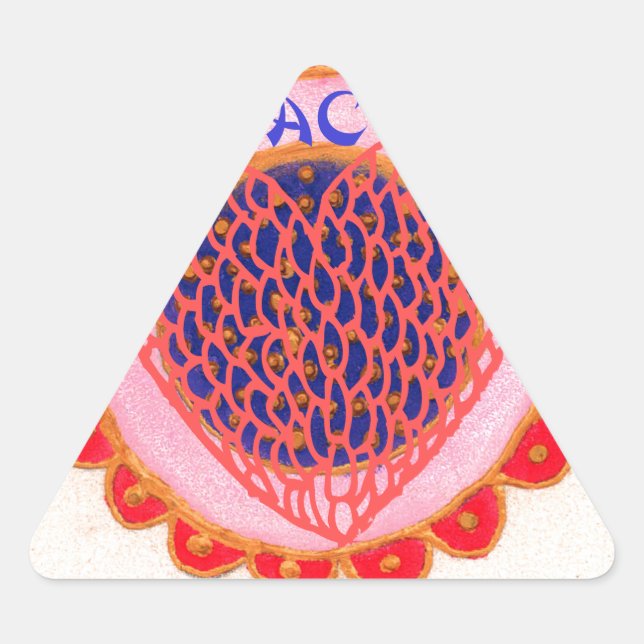 "My Heart Goes Home for Peace" Art Print Triangle Sticker (Front)