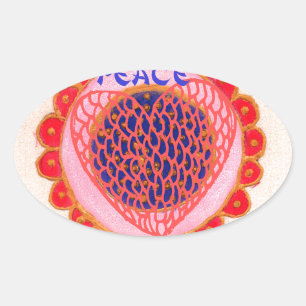 My Heart Goes Home for Peace.png Oval Sticker