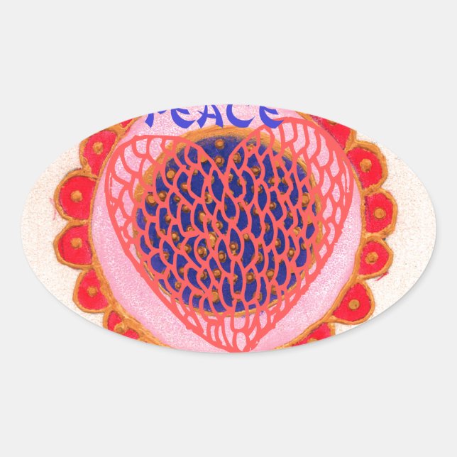 My Heart Goes Home for Peace.png Oval Sticker (Front)