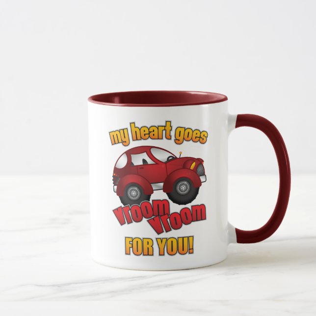 My Heart Goes Vroom Vroom For You! Mug (Right)