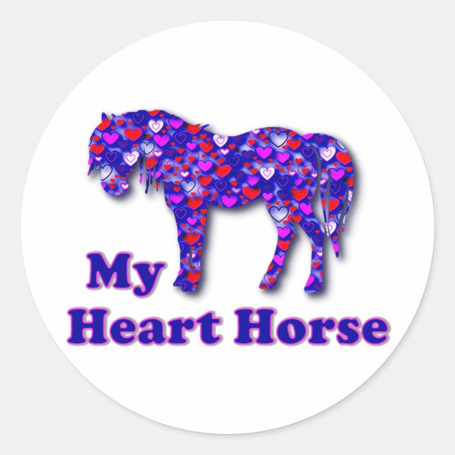 My Heart Horse Classic Round Sticker (Front)